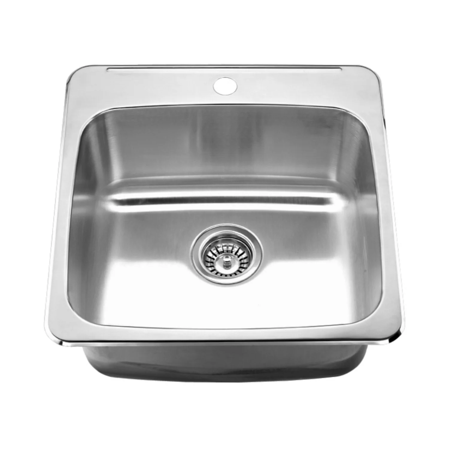 1 Bowl, 20"X20"X7", Top Mount Kitchen Sink