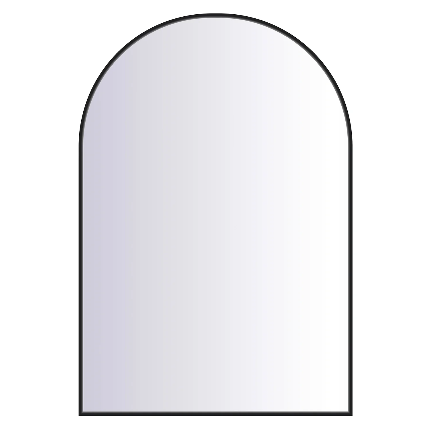 24″X36″ Matte Black Framed Arch Mirror -II
